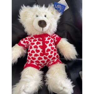 Build A Bear 25th Anniversary Polar Bear Plush Red Heart Pajamas Stuffed Animal